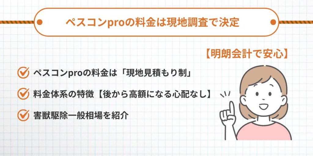 ペスコンproの料金は現地調査で決定【明朗会計で安心】