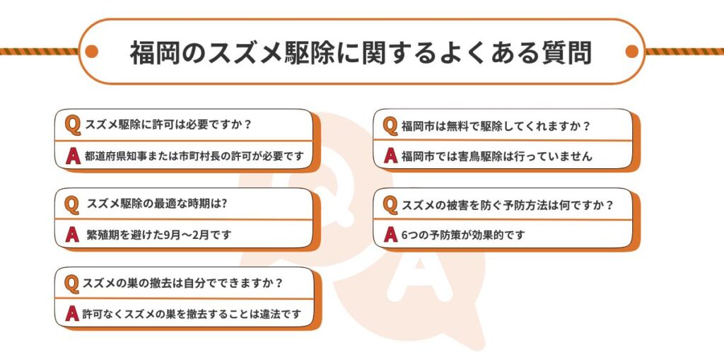 福岡のスズメ駆除に関するよくある質問